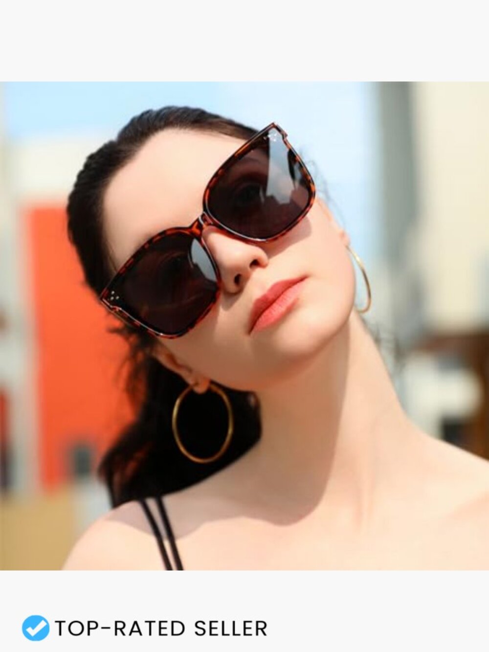 Oversized Retro Square Polarized Sunglasses Trendy Shades UV400 - Picture 3 of 7
